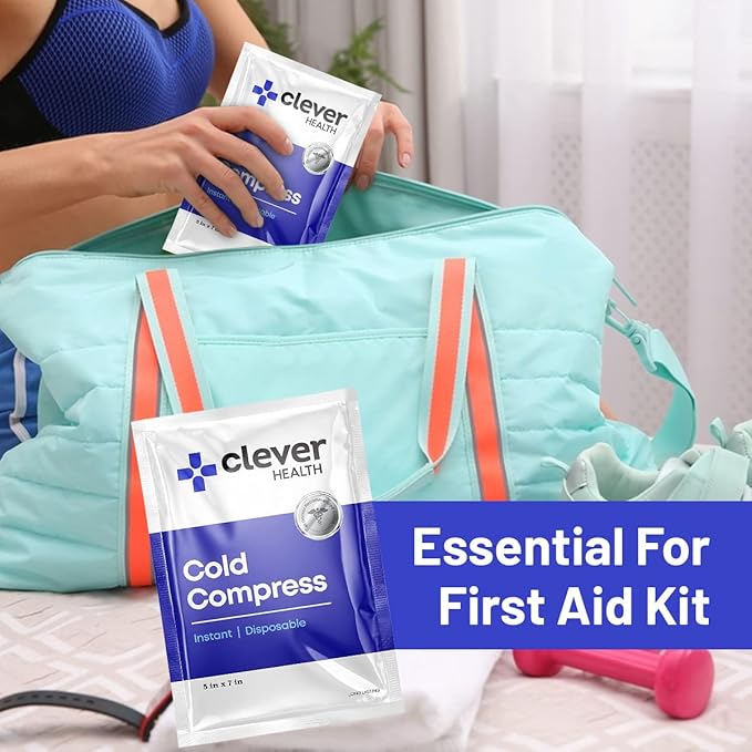 Instant Cold Pack | Disposable Ice Packs - Cold Therapy - for Injuries, Swelling, Inflammation, Muscle Strains, Sprains, Perfect for First aid Kit, Outdoor Activities, Athletes. 5x7 Inches, 6 Pack.