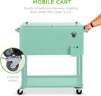 Best Choice Products 80-Quart Outdoor Steel Rolling Cooler Cart w/Ice Chest, Bottle Opener, Catch Tray, Drain Plug, Locking Wheels