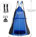 Costzon 2 in 1 Kids Detachable Hanging Chair Swing Tent Set, Hammock Nest Pod Hanging Swing Seat for Boys/Girls, Children Outdoor Indoor Swing Play House with Play Tent, Max Capacity 330 LBS (Blue)