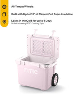 RTIC 22 QT Ultra-Light Wheeled Cooler with Handle, Hard Insulated Portable Ice Chest Box for Beach, Drink, Beverage, Camping, Picnic, Fishing, Boat, Barbecue