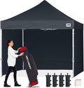 ABCCANOPY Easy Pop Up Canopy Tent with Sidewalls Commercial -Series, Black