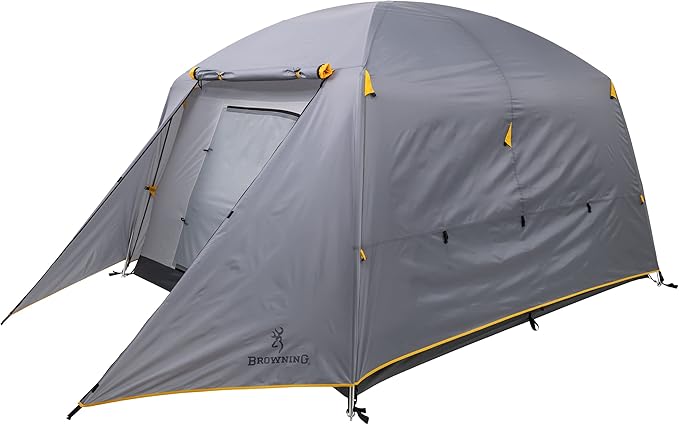 Browning Camping Glacier 4-Person Tent, Free-Standing Cabin Style with Full Coverage Fly