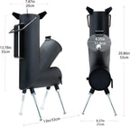 ROCKET STOVE is the perfect wood stove. A portable wood-burning camping stove with a fire poker. For camping gear & survival gear, backyard cooking. Camping grill, outdoor events. (Elite)