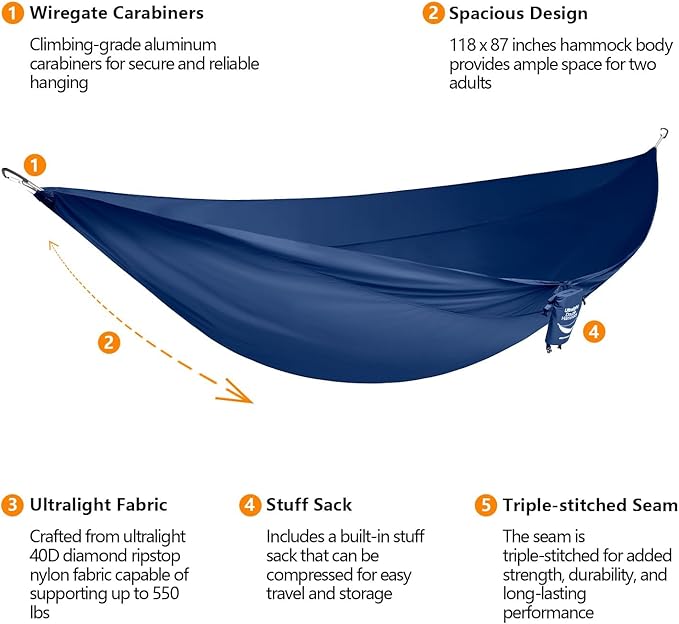 anymaka Fast Set-up in 3 Seconds Adjustable Portable Aluminum Alloy Hammock Stand for Outside with Chair Mode & Lounge Mode up to 105'' - 550 LBS Capacity - Compact & Portable & Stable on Any Terrain