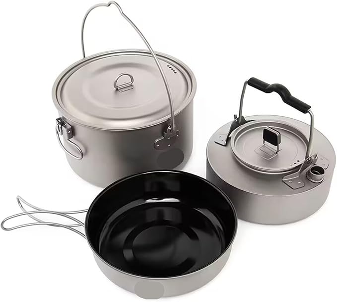 Compatible for Widesea Camping Titanium Tableware Set Cookware Tourism Cauldron Outdoor Cooking Pot Picnic Kitchen Hiking Trekking Equipment