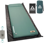 Self Inflating Sleeping Pad with Waterproof Tarp, 3.2" Extra Thick Built-in Electric Pump Air Mattress for Car Camping, R-Value 9.5 All-Season Winter Gear, Roll-up Compact Mat