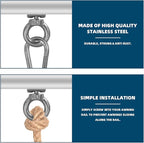 8Pcs Awning Rail Stoppers 6mm/8mm with 4 Carabiner Hooks, Stainless Steel End Stoppers Camping Tent Equipment Awnings Accessories for Caravan Motorhome Camperva