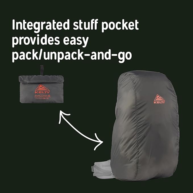 Kelty Asher Day Hiking and Backpacking Pack + Pack Raincover Bundle