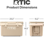 RTIC Ultra-Light 32 Quart Hard Cooler Insulated Portable Ice Chest Box for Drink, Beverage, Beach, Camping, Picnic, Fishing, Boat, Barbecue, 30% Lighter Than Rotomolded Coolers