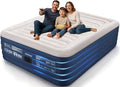 KINGJERRY Queen Air Mattress with Built-in Pump, 18" Raised Comfort Inflatable Mattress with Leak-Proof Air Chamber, 800 lbs Heavy-Duty Support, Thick & Durable Blow Up Bed for Home, Guests & Camping