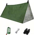 Emergency Survival Tent Kit - 2-Person Mylar Thermal Shelter, Waterproof Windproof Reusable Tube Tent with Whistle & Paracord, Compact Lightweight for Camping, Hiking, Emergency Prep