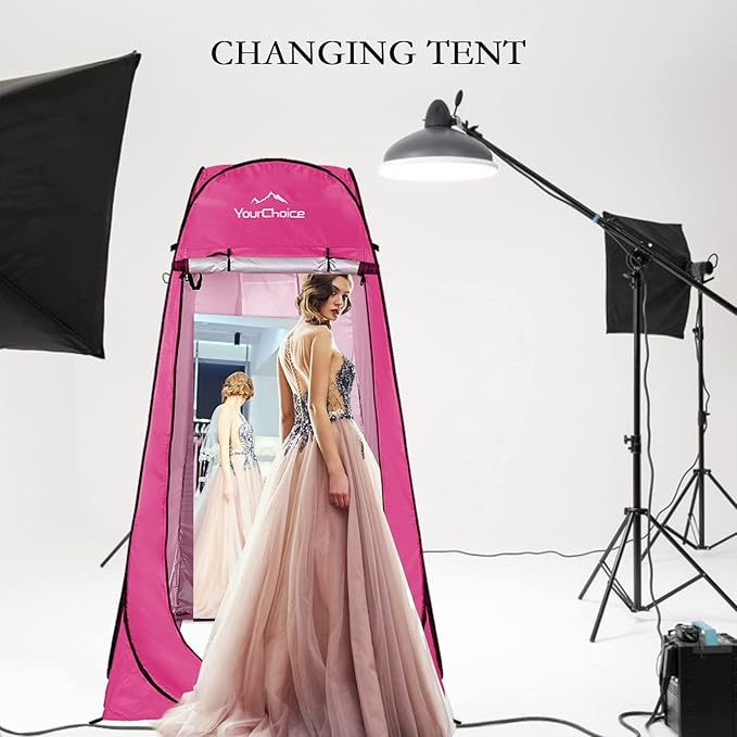Your Choice Pop Up Privacy Shower Tent, 3.9 x 3.9 x 6.2FT Portable Camping Changing Room, Instant Setup Outdoor Shelter with Silver Coating, Vent Window & Carry Bag for Beach, Hiking & RV | Portable, for Camping, Beach, Hiking, with Carry Bag, Quick Setup
