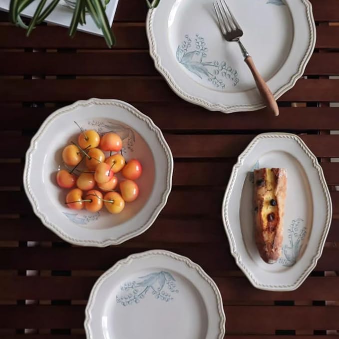 Camping Plates Retro High-end Ceramic Dinner Plates, Home Dining, Dishes, Tableware Decorative Plate