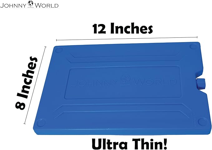 Nice & Cold - Large Slim Ice Pack 12" x 8" – Reusable Freezer Pack for Coolers, Lunch Boxes, Camping, Beach, and Travel – Fill with Water, Freeze, and Reuse – Long-Lasting Cold