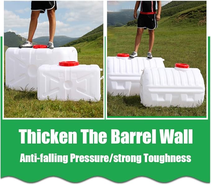 Water Tank Water Tank 100L Water Bucket Water Tank Water Bucket Household Water Storage Outdoor Food Grade Plastic Water Tank Large Rectangular Horizontal Disaster Camp Water Tank(Size:200L-T)