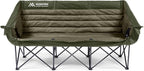 3 Person Camping Chairs Folding Double Camping Chair Portable Oversized Loveseat Padded Camp Chair Heavy Duty Camping Couch for Adults Outdoor Lawn with Two Cup Holders and Carry Bag Green