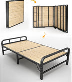 Camping Cot Bed Steel Frame Durable Sponge Rollaway Guest Bed Cot Fold Out Bed - Portable Folding Bed Frame with Thick Memory Foam Mattress Comfortable for Outdoor&Indoor