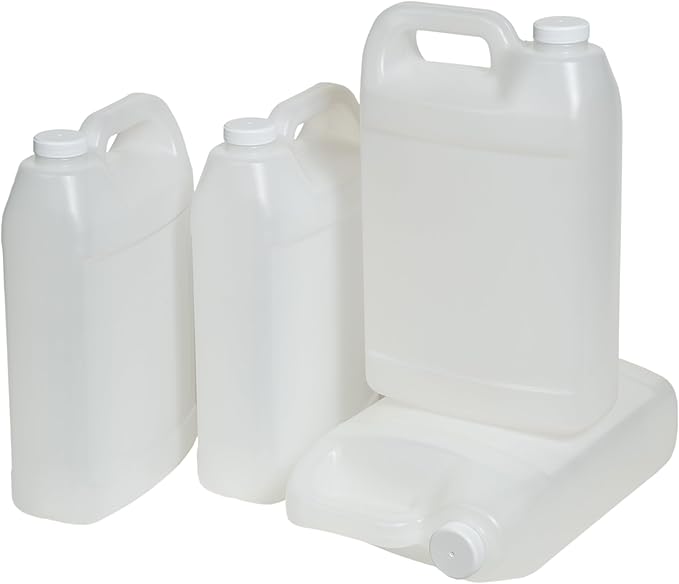 FastRack 1 Gallon Water Jug (Pack of 4) | F-Style Reusable Plastic Jug with lid for Liquids | Heavy-Duty Water Container for Storage, Camping | BPA-Free Gallon Jugs with Lid