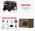 DuroStar DS13000MXT 13,000-Watt 500cc Tri Fuel Portable Generator - Gas, Propane & Natural Gas, Remote Electric Start, Whole Home Power Backup, Transfer Switch Ready, RV & Emergency Ready