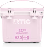 RTIC Ultra-Light 22 Quart Hard Cooler Insulated Portable Ice Chest Box for Drink, Beverage, Beach, Camping, Picnic, Fishing, Boat, Barbecue, 30% Lighter Than Rotomolded Coolers