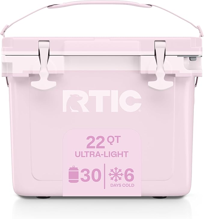 RTIC Ultra-Light 22 Quart Hard Cooler Insulated Portable Ice Chest Box for Drink, Beverage, Beach, Camping, Picnic, Fishing, Boat, Barbecue, 30% Lighter Than Rotomolded Coolers