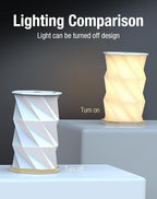 Mothers Day Gifts -Gift for Mom, Portable Folding Table Lamp - Dimmable, Collapsible Paper Lantern for Camping, Emergency & Home Decor, Gifts for Women (White)