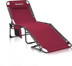 KingCamp Reclining Lounger Chair Camping Cots, 74.8" x 23.2" x 13.3", Wine