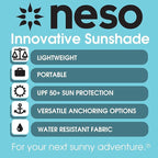 Neso Portable Beach Tent Sun Shelter with Sand Anchor - Lightweight Beach Shade Canopy - Easy Setup for Family Outings - Patented Reinforced Corners - UPF 50+ Sun Protection - 7 x 7ft - Lehua Red