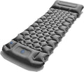 2026 Thicken Inflatable Camping Sleeping Pad with Pillow - Built-in Foot Pump Moisture-Proof Tent Mattress Bed(T2366Grey)