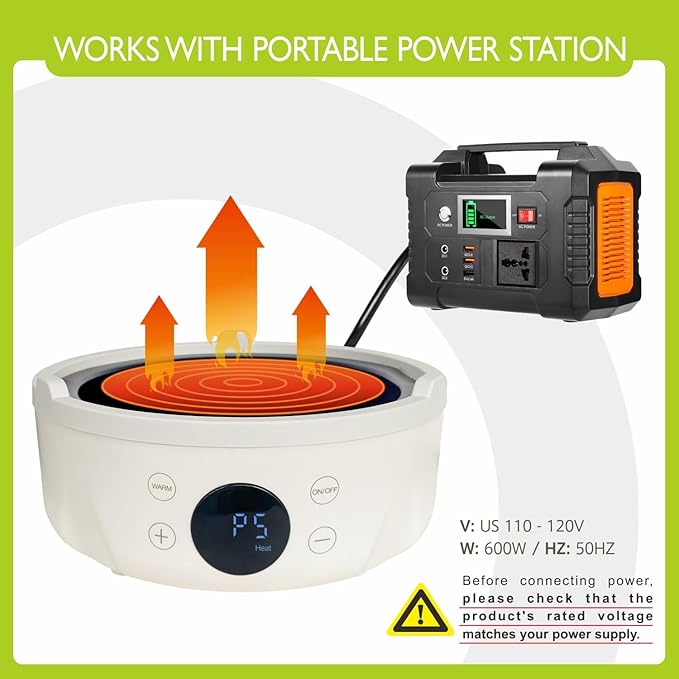 Mini Hot Plate Electric - Portable hot plate, Small Hot Plate, Mini Electric Stove, Perfect Size For Moka Pot, Melting Wax And More, Suitable For Kitchen, RV camping, Outdoor, 600W, 9 heat levels
