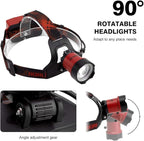 BORUIT B13 Headlamp Rechargeable, LED Super Bright Head Lights for Forehead, 90° Adjustable, 4 Modes Battery Powered Head Lamp, IPX4 Waterproof