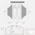 Lone Rider 2 Person Dome ADVTent - Lightweight Waterproof Shelter for Camping, Backpacking, Hiking - One Piece Pole Pitch System with Mesh Ventilation and Storage - Includes Carry Bag, Pegs, Awning