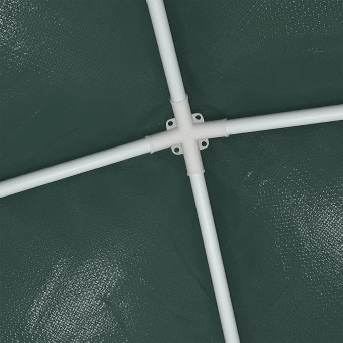 Green PE Canopy Party Tent with Steel Frame 6.6 x 6.6 ft Outdoor Shelter for Events and Gatherings Water-Resistant UV-Resistant Fabric