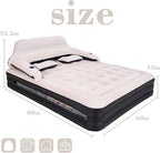 RAPTAVIS Queen Size Air Mattress Inflatable Bed with Pump and Headboard, Blow Up Mattress