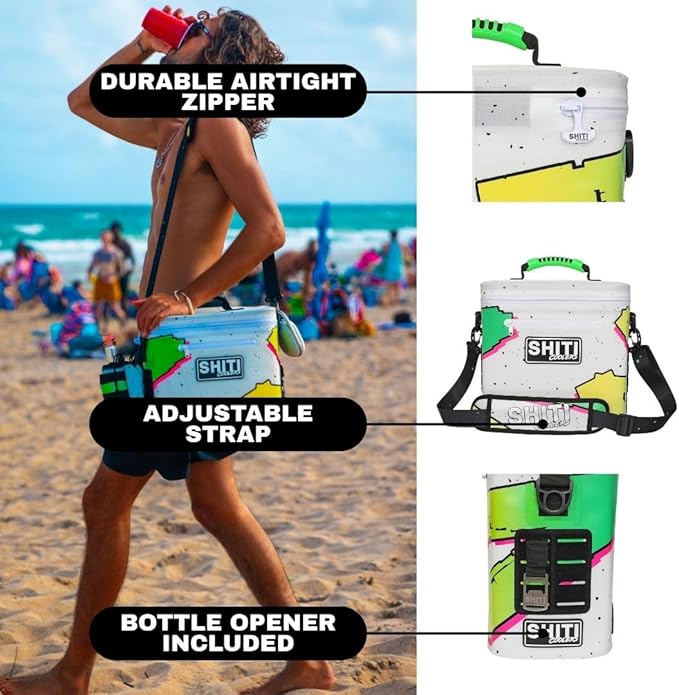 SHITI Coolers Cooler for Camping, Travel, Beach, Soft Lunch Box for Food, Drinks & Ice, Portable, Waterproof 24 Hr Insulated Bag with Shoulder Straps, Customizable