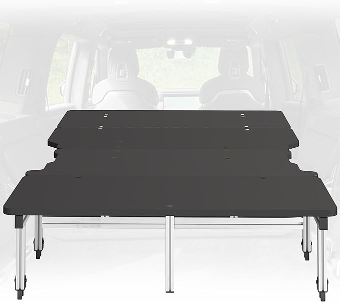 Life Finds Sleeping Platform Storage System Designed for Rivian R1S Vehicles, Folding Platform with Underneath Storage, Black, LF-R1SP
