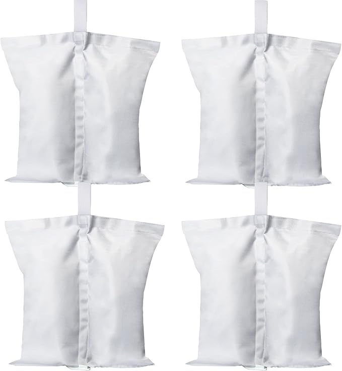 ABCCANOPY Canopy Weights 120 LBS Tent Sand Bags,4-Pack White (Without Sand)