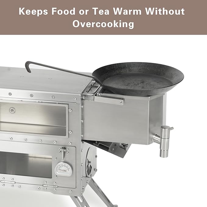Hori 5 3L Tent Stove Water Tank, 304 Stainless Steel Side-Mount Hot Water Boiler with Spout, Compatible with Hori 5,Not for Hori 5 Max