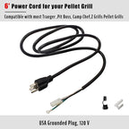 Pellet Grill Repair Kit,Upgraded 2.0 RPM Auger Motor, Induction Fan, Fire Burn Pot and Hot Rod Ignitor, Power Cord Compatible with Traeger/Pit Boss/Z Grills/Camp Chef Wood Pellet Grills