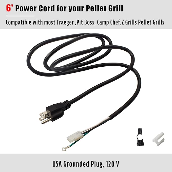 Pellet Grill Repair Kit,Upgraded 2.0 RPM Auger Motor, Induction Fan, Fire Burn Pot and Hot Rod Ignitor, Power Cord Compatible with Traeger/Pit Boss/Z Grills/Camp Chef Wood Pellet Grills