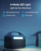 DaranEner Portable Power Station 60,000mAh, 192Wh LiFePO4 Battery Backup w/2 300W (Surge 600W) AC Outlets, 2H Fast Charging, Power Bank for Hurricane Emergency/Home/Outdoor Camping/RVs Use