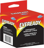 Eveready LED Headlamp, 200 Lumen, IPX4 Water Resistant, Durable Indoor and Outdoor Light with Shatterproof Lens, Batteries Included, 2 Pack