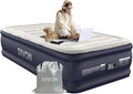 Twin Air Mattress with Built-in Pump,18''Raised Blow Up Mattress 2 Mins Self Inflation/Deflation,Upgraded Thicker Inflatable Mattress，Flocked Top Air Bed with Storage Bag for Guests,Home，Camping