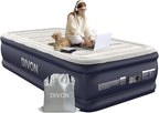Twin Air Mattress with Built-in Pump,18''Raised Blow Up Mattress 2 Mins Self Inflation/Deflation,Upgraded Thicker Inflatable Mattress，Flocked Top Air Bed with Storage Bag for Guests,Home，Camping