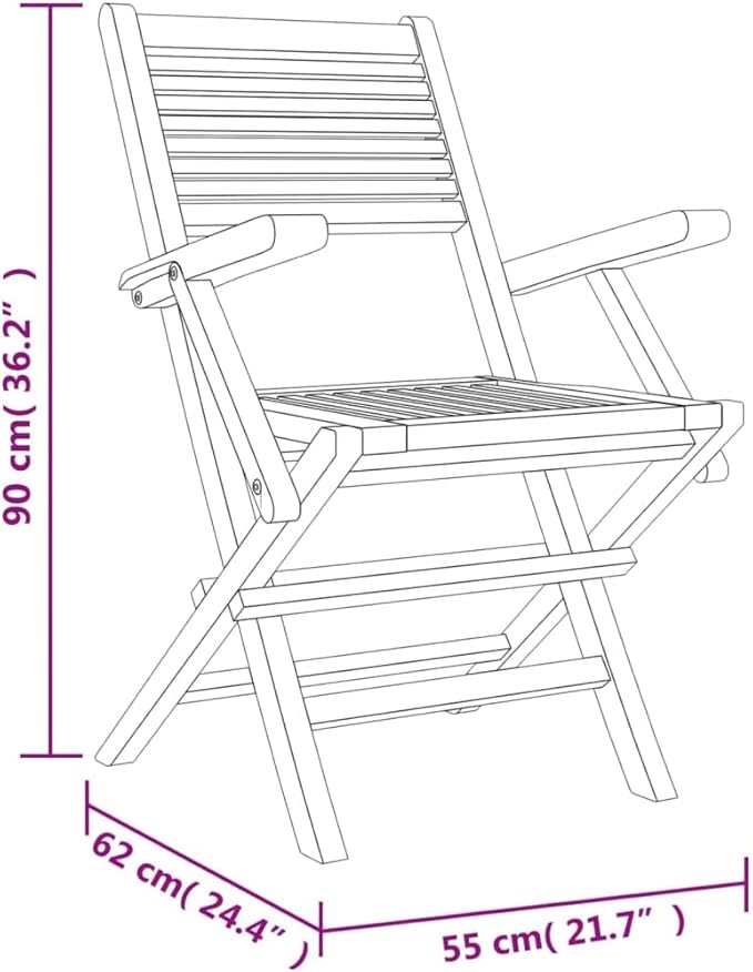 Folding Patio Chairs 8 pcs ,Outdoor Chairs,Garden Chair,Kitchen Chairs,Camping Chair,Leisure Chair,Decorative Chair,Conversation Chair,for Patio,Balcony,Party,21.7"x24.4"x35.4" Solid Wood Teak