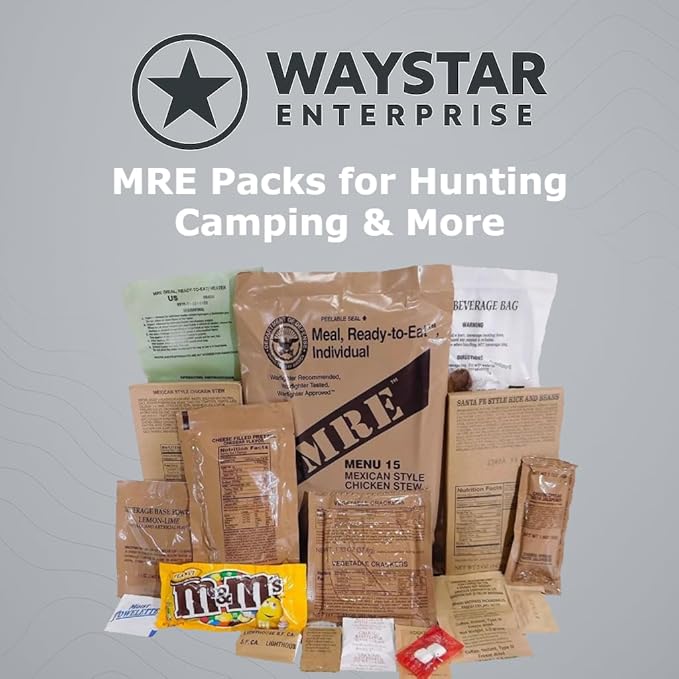 U.S. MRE Meals Ready to Eat (12-Pack) – Military-Grade Emergency Food Supply w/Flameless Heaters – Survival Rations for Camping, Prepping, Disaster Relief (Menu B: 13-24)