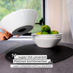 silwy® Non-Slip Magnetic Porcelain Bowls (Set of 2) - Ideal for Camping, Caravaning, and Boating - Stackable Without Rattling