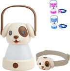 Kids Camping Essentials – LED Kids Lantern and Rechargeable Kids Headlamp Set | Multiple Purposes Kids Nightlight/Flashlight Toys –Holiday, Halloween N Birthday Gifts for Toddlers and Kids (Beige26)