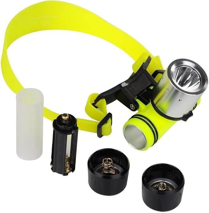BESTSUN Diving Headlamp, 1800 High Lumen Diving Swimming Headlamp Light Waterproof Underwater Diving Head Flashlight Diver Submarine Head Torch Scuba Safety Lights (Only headlamp)