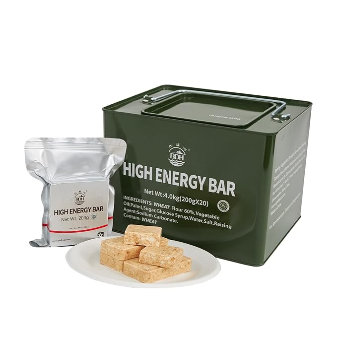 Emergency Food Ration Bars, Survival Tabs Supply for Outdoor Camping Snowstorm Earthquake Disaster Preparedness Kit ，A total of 2 boxes 60 pcs